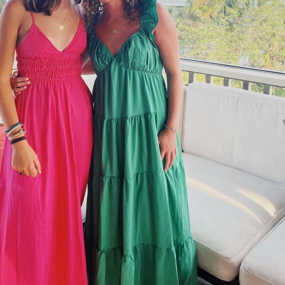 Green english factory maxi dress